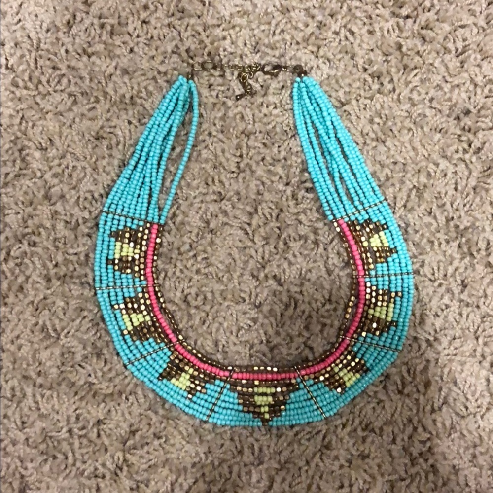 Blue beaded necklace